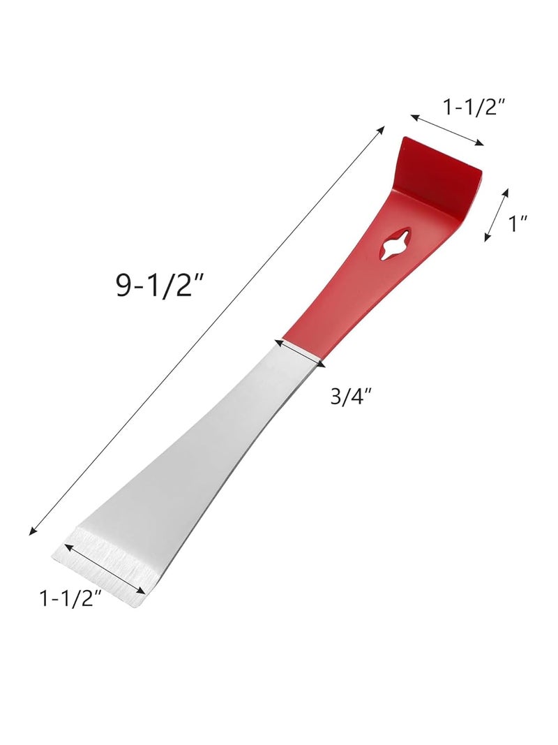 Duseu 2PCS Stainless Steel Bee Hive Tool - Beekeeping Supplies Flat Bar Pry Bar Scraper Tool for Beekeeper, Red - Image 2